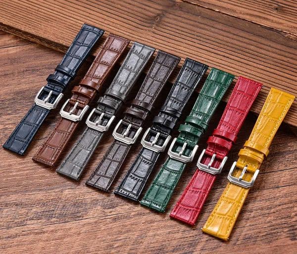 16/18/19/20/21/22mm Quality Leather Watch Bands Slub Pattern Leather Strap Universal Watchbands Accessories for Men Wen Bands J260522