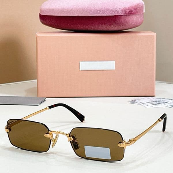 Designer Square Women Sunglasses with No Lens Lady Glasses Metal Temple Vacation T-Stage Fashion Show Womens Goggles SMUB05 With Original Box