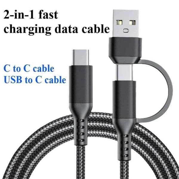 C 2-in-1 Mobile Phone USB To Type-c Suitable for Apple Samsung Xiaomi Redmi Fast Charging Data Cable ddmythur