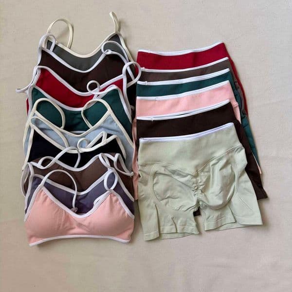 Quick-drying Fitness Sports High Waist Hip-lifting Tight Outer Wear Running Peach Hip Yoga 2 Pieces Suit 26L0523