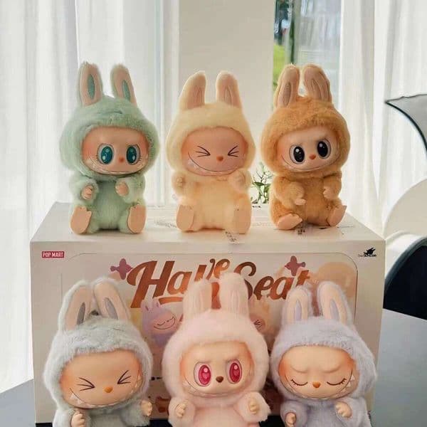 Doll Guangdong Highquality 2Nd Generation Labubu Heartbeat Macaron Sitting Party Vinyl Face Plush Toy Trendy Blind Box