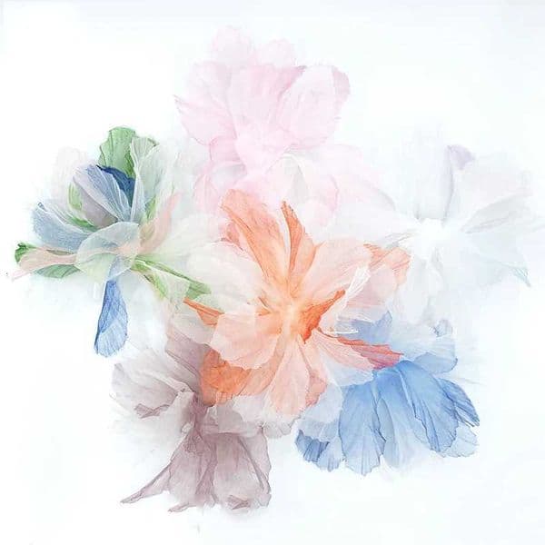 Organza Simulated Flower 3D Lace Flower Head Home Background Wall Clothing Shoes Hats Dress Decoration Cake Accessories Chiffon M260522