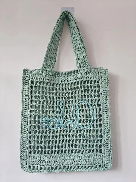 New Hand Bag Designer Woman 2026 Spring-Summer Style Straw - Hollow-Out Woven, Large Capacity Shoulder large bag With 3D Letters, Handheld Shopping Bag Free S ebf