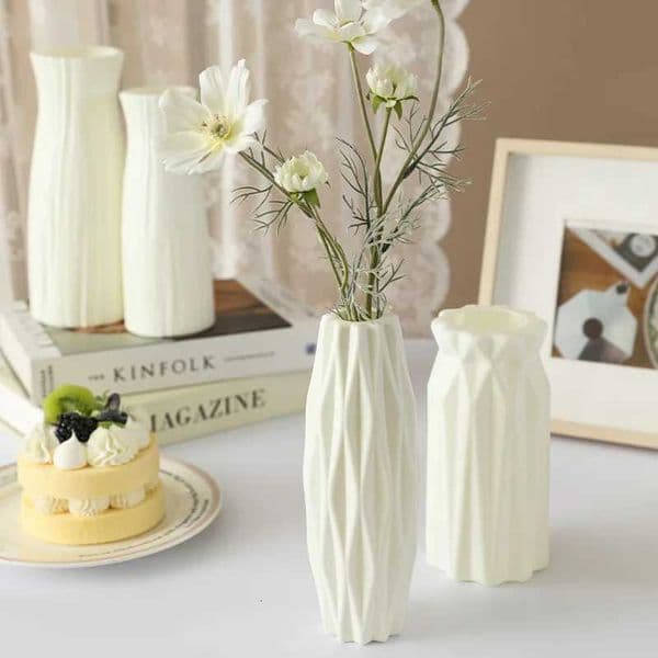 4066 Simple Plastic Vase Silver Willow Hydroponic Flowers Artificial Flower Vase Desktop Living Room Decoration Ornaments L260521