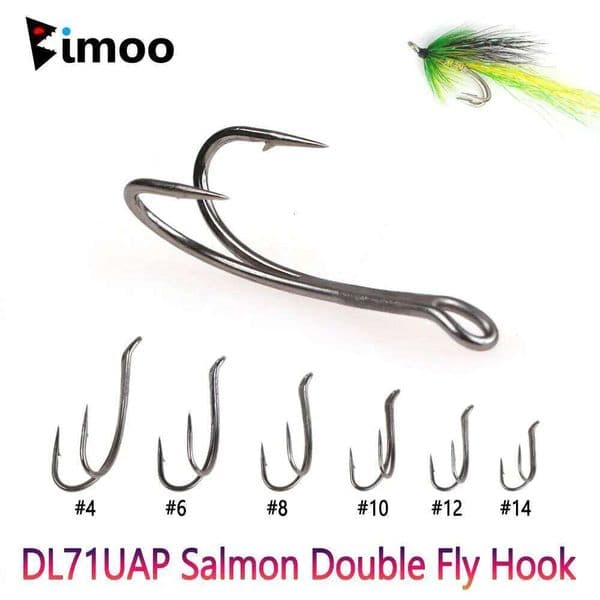5pcs #4~#12 DL71UAP 2X Strong Double Tying Salmon Tube Fly Jig Duple Hook For Sea Lure Fishing S260522