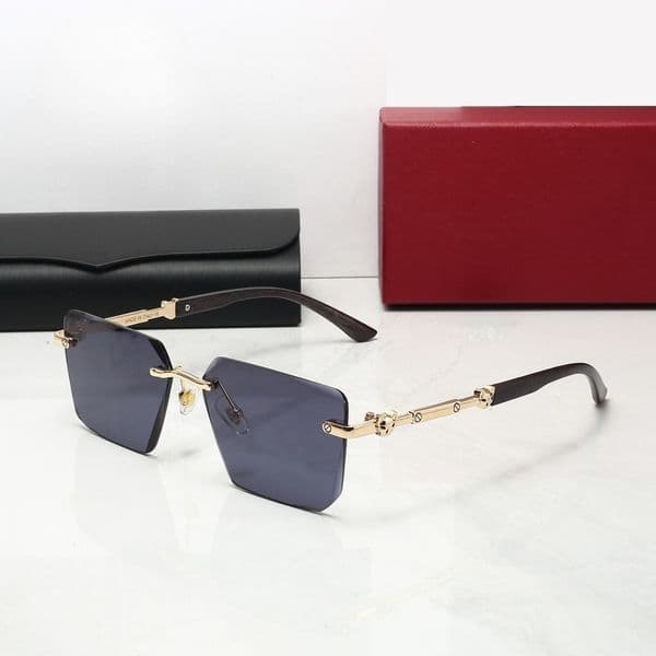 Mens Sunglasses Polarized Square Gradient Rimless Sunglasses UV Protection Polarized Eyewear Designer Glasses for Adult Outdoor Driving Vacation Travel Beach