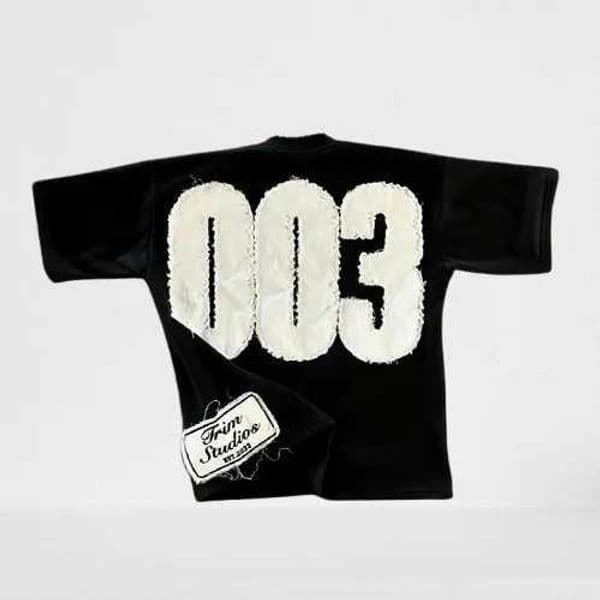 Streetwear Black T Shirt Men Women Harajuku Hip Hop Number 003 Graphic Patch Oversized T Shirt Goth Cotton Short Sleeve Y2K Tops