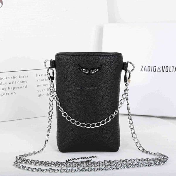 Cross Body 2026 Rock wings French Design Exquisite Wing Rhinestone Decoration Simple Versatile Chain Phone Bag Purses effortlessluxuryBJ2I