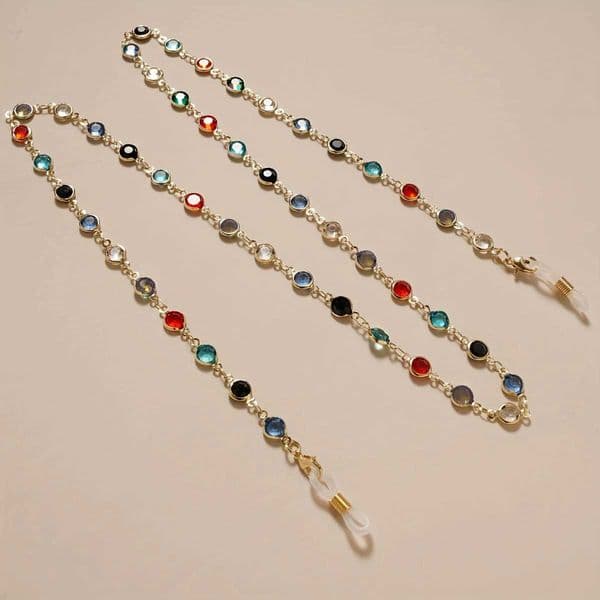 Light luxury rhinestone glasses chain simple fashionable versatile sunglasses hanging neck anti loss anti slip hanging chain L260523