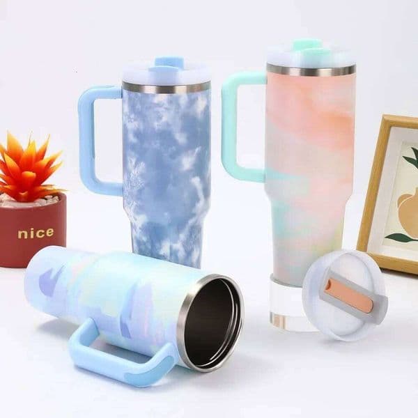 Good Quality 304 Stainless Steel High-value 40oz Bingba Outdoor Portable with Handle Straw Thermos Cup 26W0523