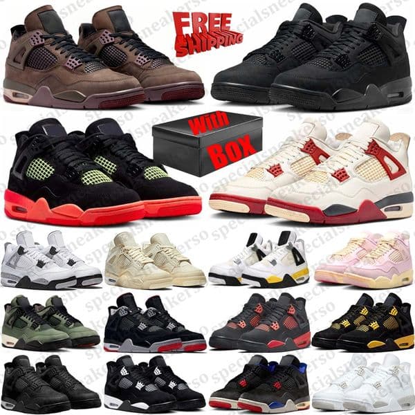 Free Shipping With Box Basketball 4 4s Designer Sport Shoes sneakers d h gate shoe black cats Brick After Brick Toro Bravo for mens womens 2026 trainers
