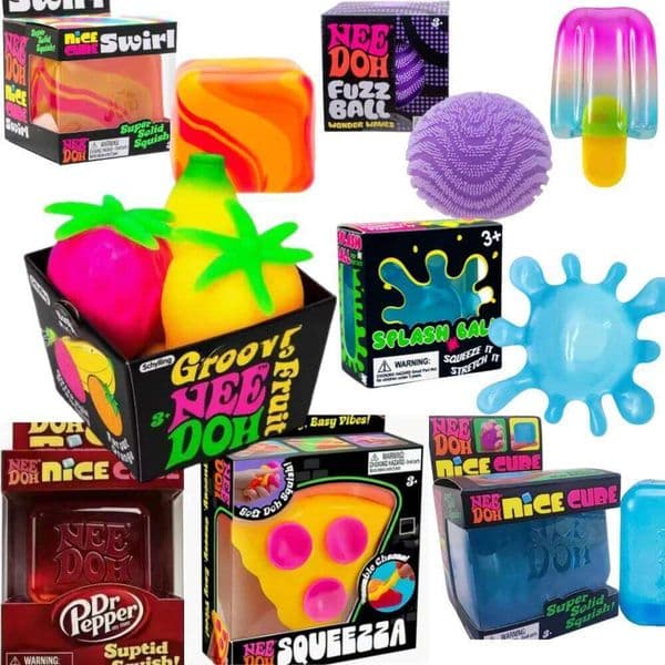 Schylling Needoh pizza Sensory Fidget Stress Relief Squishy Cube Anti-Anxiety Squeeze Toy For Focus ADHD Population 26L0523