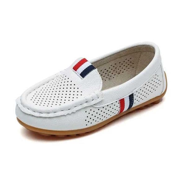 Size 21-36 Spring Summer Kids Slip-on Casual Shoes Boys Loafers Breathable Holes Shoes Girls Soft Leather Moccasins L260523