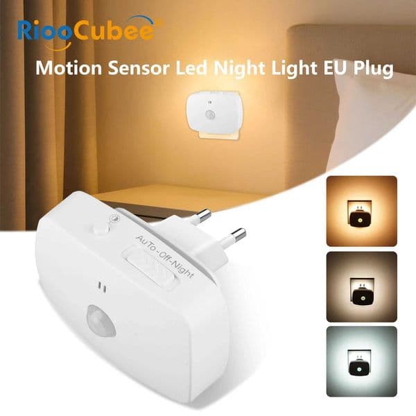 Smart Night Light EU Plug Dimmable LED with PIR Motion Sensor Light Detection Energy-Saving for Corridor Toilet Stairs M260522