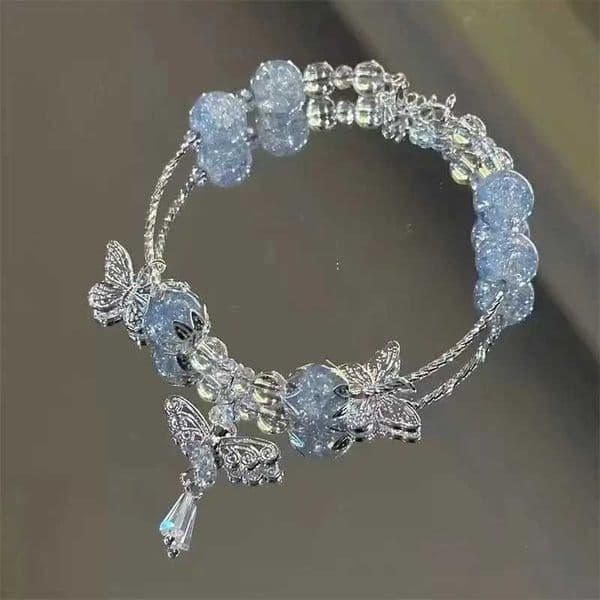 New Blue Pearl Butterfly Womens Bracelet Sweet High Appearance Exquisite Crystal Student Friend Handicraft R260522ZHR260522