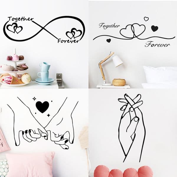 2026 Valentine's Day romantic wall stickers for lovers, decorative decals for home living room Free Shipping