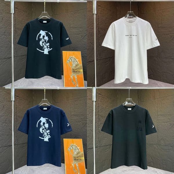 Designer Brand Tees T Shirts Top Quality Pure Cotton Short Sleeve Shirt Simple Letter Printed Summer Casual embroidered letters Men Clothing Size S-2XL