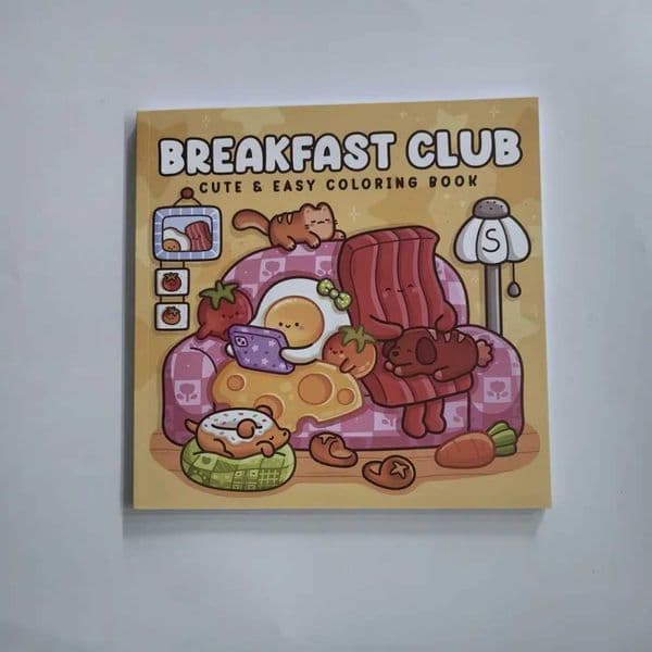 Adult Coloring Book Breakfast Club Easy Cute Design Drawing Stress Relief Ideal Gift for Christmas Party Birthday M26023