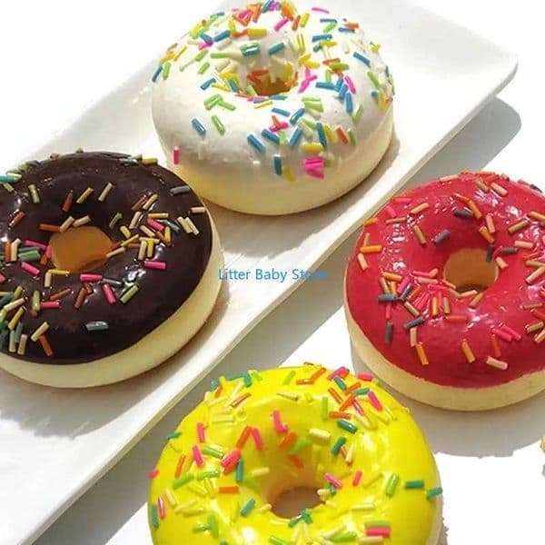 N80C Soft Artificial Donut Bread Doughnuts Stress Relief Novelty Toy Squeeze Simulation Cake Model Wedding Decoration Z260523