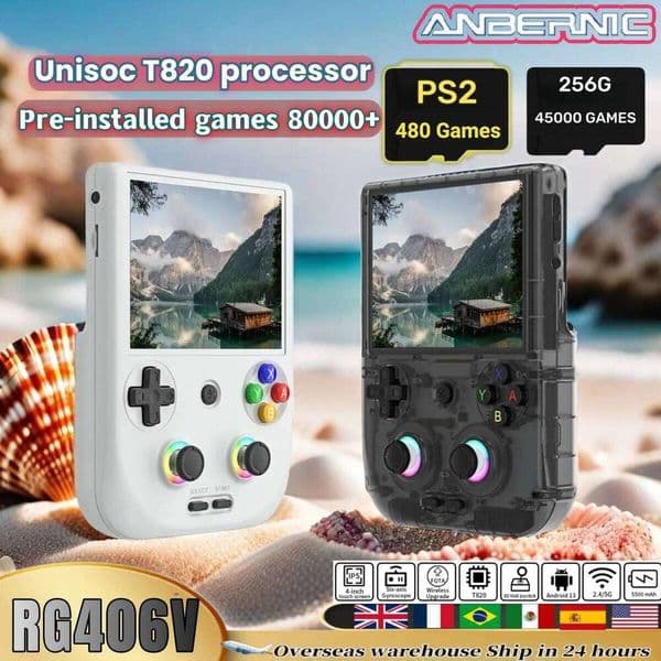 ANBERNIC RG 406V Retro Video Handheld Game Console 4" Multi-touch Screen Android13 RG406V RGB Lighting FOTA Update 512G 2 26L0523