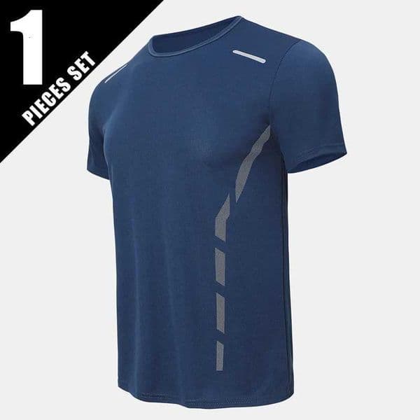 1-Piece Mens Summer Multi-color Quick Drying Sports Short Sleeved Loose And Breathable Fitness Running Reflective Strip Trendy M260523