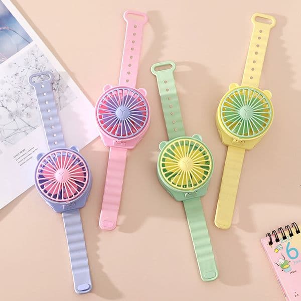 Cross-Border Internet Celebrity Same Style Watch Children's Outdoor Portable Mini Pocket Cartoon Dry Battery Small Fan