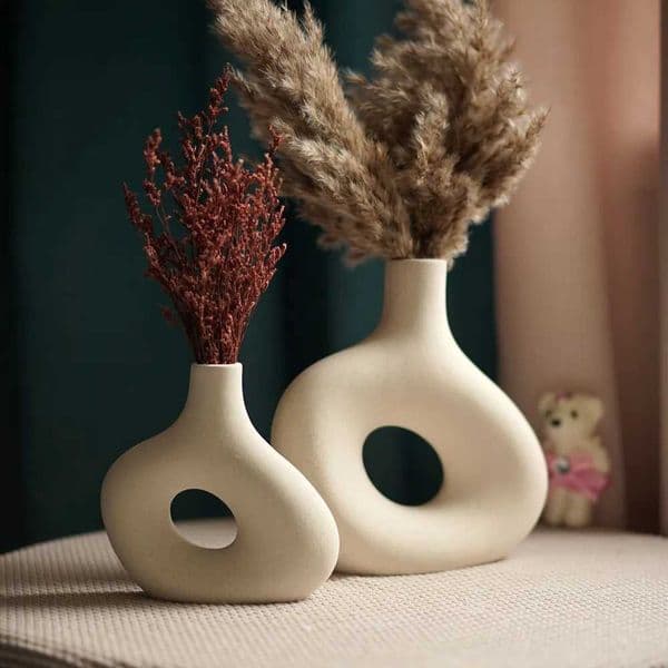 Nordic Matte Ceramic Vase for Pampas Grass Dried Flower Home Decor Zen Living Room Office Desktop Table Bathroom Decoration Gift L260521