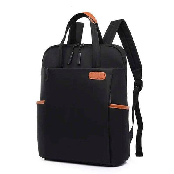 Laptop with multiple pockets, adjustable shoulder straps, zipper closure, multi-purpose, school backpack