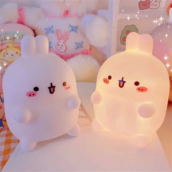 Rabbit Night Light Bedhead Bedroom LED Small Table Light Non Plug In Floor Stand Atmosphere Night Light Decoration M260522