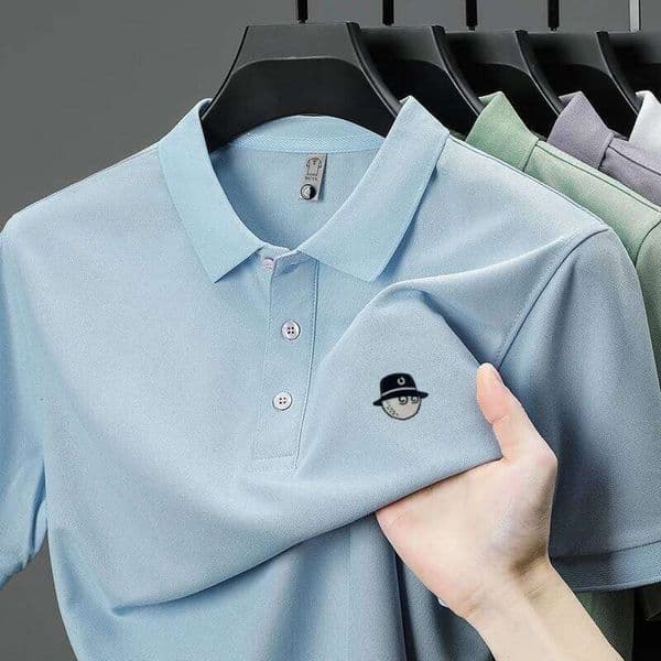 summer short sleeves golf polo shirt lapel solid color office ventilate t-shirt exercise leisure high quality men's wear 26Y0523