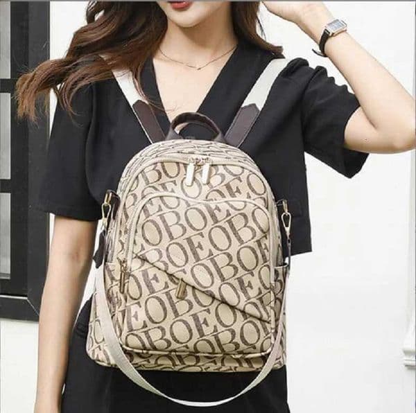 2026 New Women Fashion Printed Letter Leather Backpack Large Capacity Shoulder Bags for Teenage Girls School Bag Travel BagpackT260523