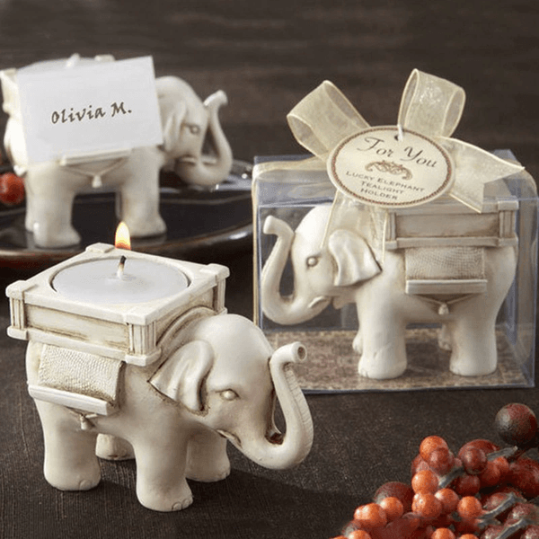 Lucky Elephant Tea Light Candle Holder Tealight Party Favor Gift Wedding Favors Home Decoration