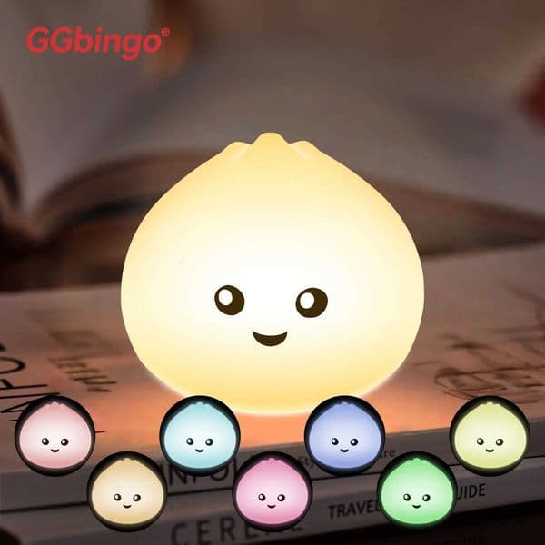 New Arrival Rechargeable Steamed Bun Night Light - Silicone Cute Eye-Protective Lamp for Childrens Bedroom Ambient Lighting M260522