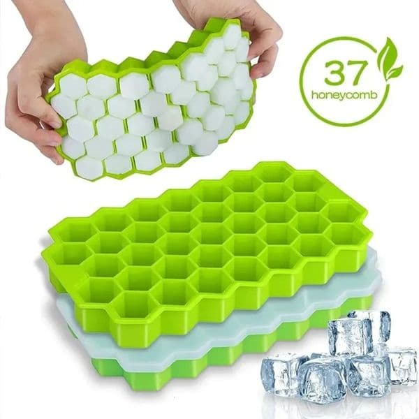 Honeycomb 37-Grid Ice Cube Tray Silicone DIY Ice Mold Lid Not Included for Drinks Cocktails Kitchen Use 260518