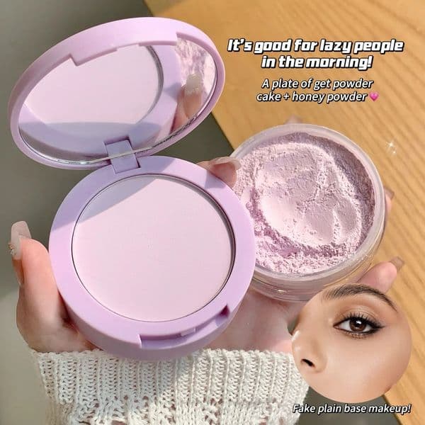SHAQINUO Dual-effect Light and transparent Powder Compact Touch-ups Concealer contouring swelling blush high-g 260521