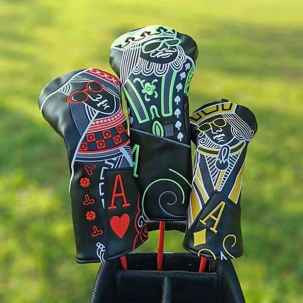 Poker JQK Embroidered Golf For Driver Fairway WoodGolf Club Iron Covers With Magnetic 26Y0523