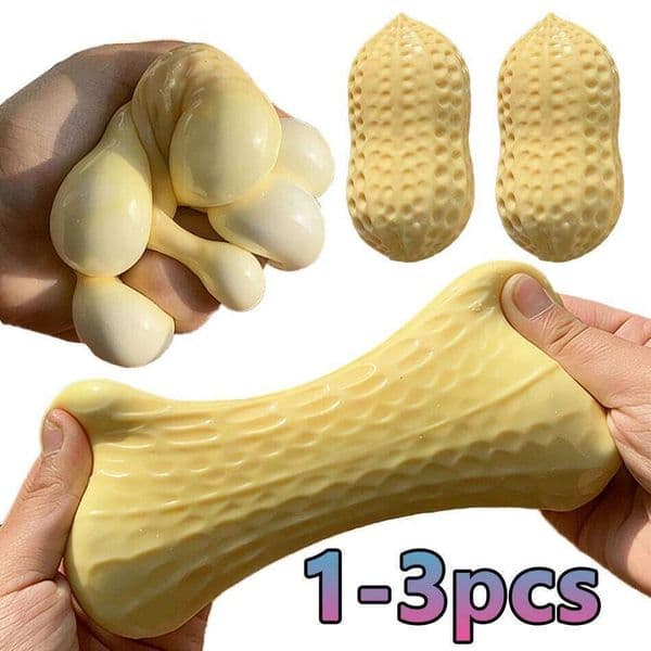 11CM Peanut Crunchy Squeeze Ball Squishy Buttery-Soft Feel Fidget Toy ASMR Sensory Anti Stress Toys Slow Rebound 26Y0523