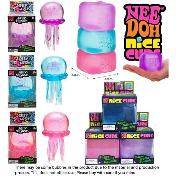 Trending Jellyfish Cube Squish Soft Jelly Squeeze Stress Relief Fidget Toy, Sensory NeeDoh for Kids & Adults 26Y0523