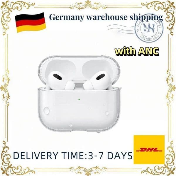 In DE Stock White Silicone Case for AirPods Pro 3 AirPods 4 ANC Noise Cancelling HiFi Stereo Full Cover Anti-Drop Anti-Scratch Ligh