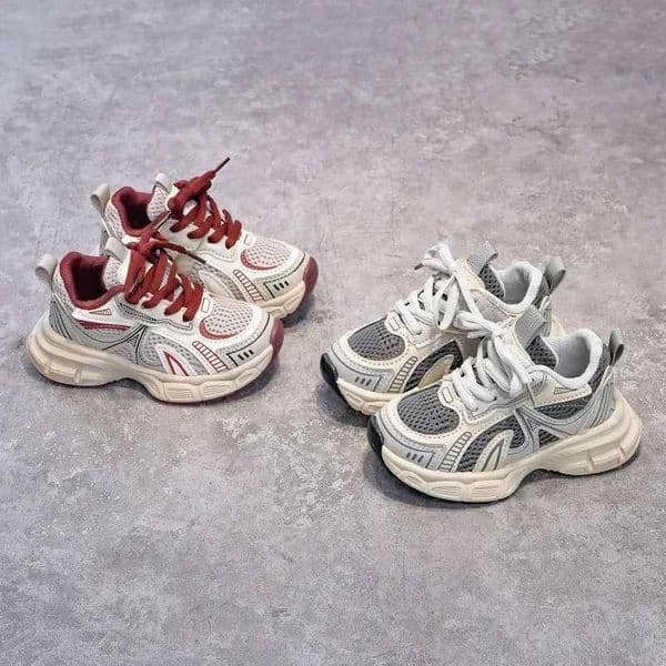 Boys Girls Running Shoes Mesh Breathable Children Sneakers Thick Soft Sole 2025 New Fashion Kids Sports Shoes for Students Trend L260523