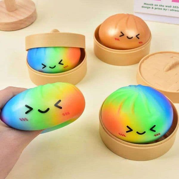 Hot Simulated Colorful Dumpling Squishy Toys Slow Rising Stress Relief Fidget Ball Soft Squeeze Decompression Toy 26L0523