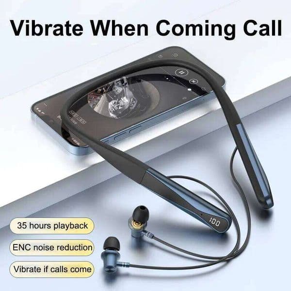 EARDECO Vibrate When Coming Call Wireless Headphones Bass Stereo 6.0 Earphone Sport Neckband BT Headphone Mic 26Y0523
