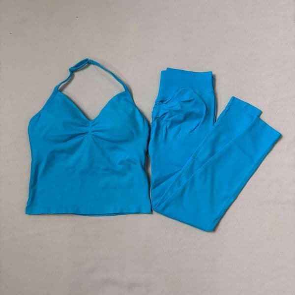 Yoga Clothing Two-Piece Women's Sling Hip Trousers High Stretch Tight Sports Outdoor Fitness Top Set 26L0523