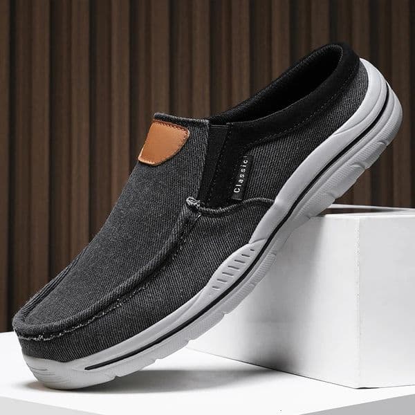 Mens Canvas Slippers Summer Outdoor Anti-slip Casual Slippers Fashion Joker Half Slippers Comfortable Walking Mens Shoes 260522