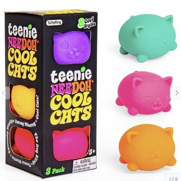 120pc Schylling NeeDoh Teenie Cool Cat Decompression Toy Slow Rebound Squishy Toys Anxiety Squeeze Object For Focus