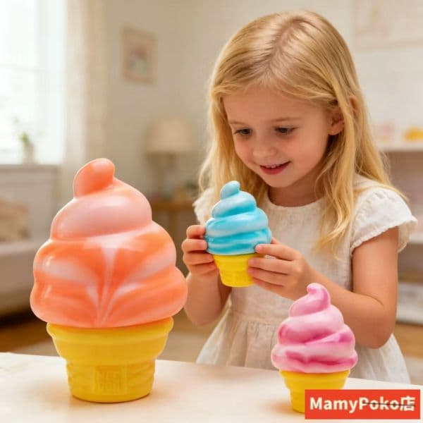 Explosive appearance gradient ice cream slow rebound kneading music TPR shape soft and cute stress relieving toy