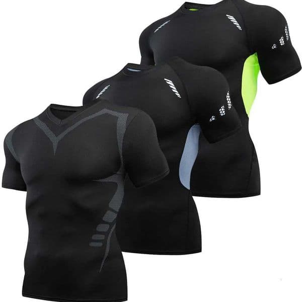Mens Running Compression Shirts Short Sleeve Sport Gym Tees Fitness Quick Dry Sweatshirt Jogging Tracksuit Athletic Shirt Tops M260523