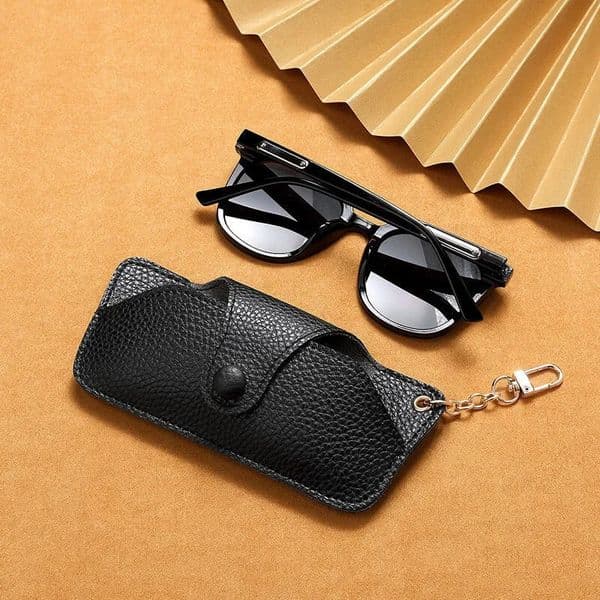 Portable Retro Handmade PU Leather Glasses Bag with Lanyard Hanging Sunglasses Case Simple Glasses Storage Box Sunglasses Case 260521