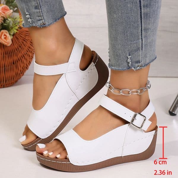 Womens Sandals 2026 Summer Fashion High Heels Sandals Casual Wedges Footwear Shoes Woman Soft Heeled Sandals 260519