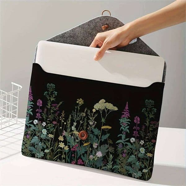 Flower patterned with fabric cover, suitable for laptop soft cover and tablet storage bag